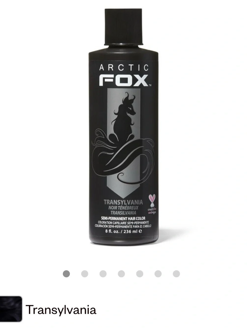 Arctic Fox Semi-Permanent Hair Color — Transylvania (Black) 8 fl oz